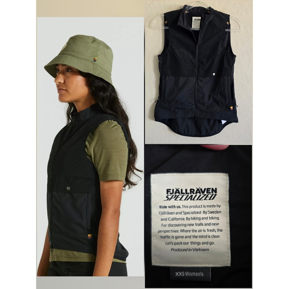 Fjallraven Specialized Women's Black Adventure Vest Size XXS Packable Biking